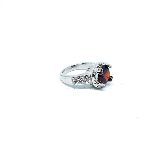 Garnet Silver RhineStone Ring - Picture 2 of 5
